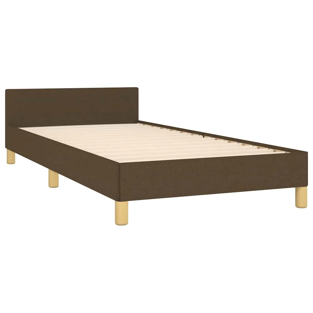 Sengeramme uden madras Mørkebrun 90x200 cm Stof - Image 4