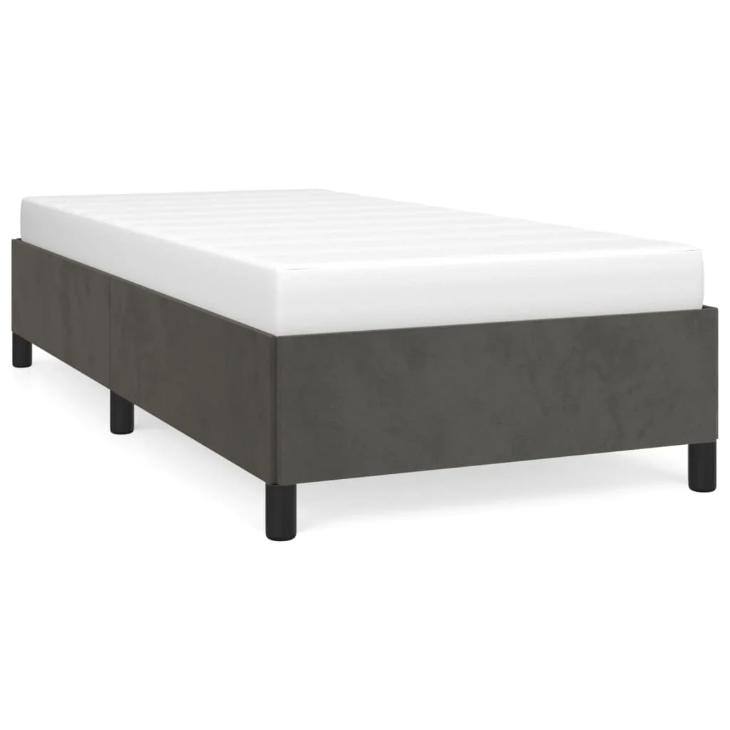 Sengeramme uden madras Mørkegrå 80x200 cm Fløjl - Image 2