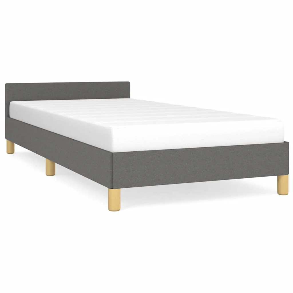 Sengeramme uden madras Mørkegrå 90x190 cm Stof - Image 2