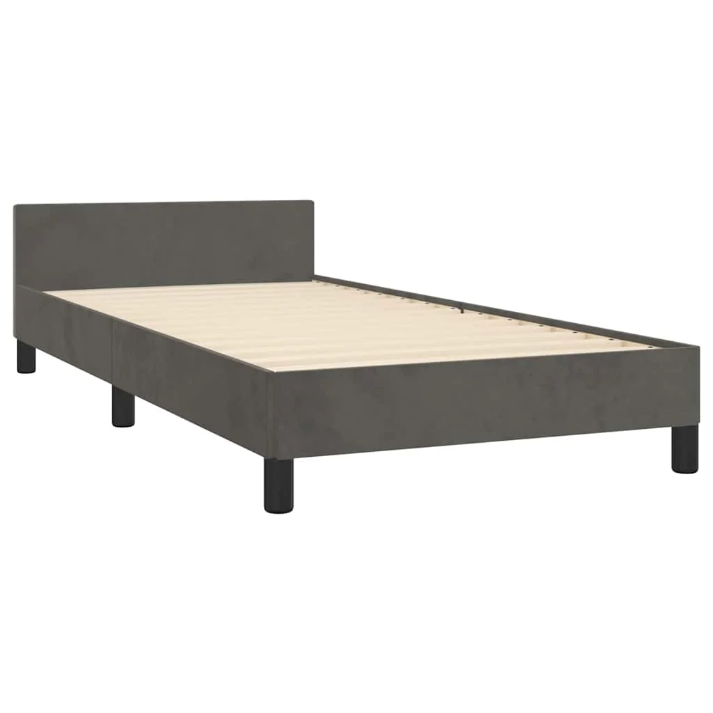 Sengeramme uden madras Mørkegrå 90x200 cm Fløjl - Image 4