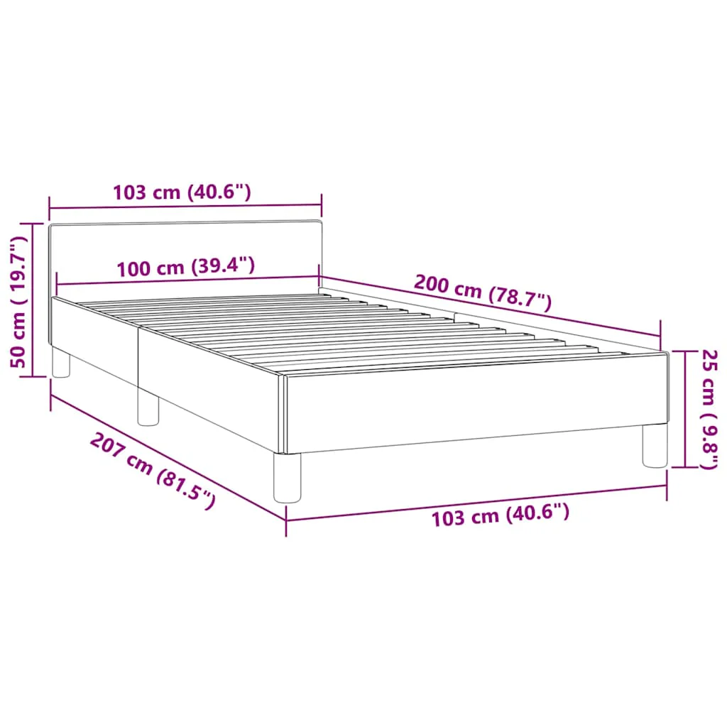 Sengeramme uden madras Mørkegrøn 100x200 cm Fløjl - Image 8