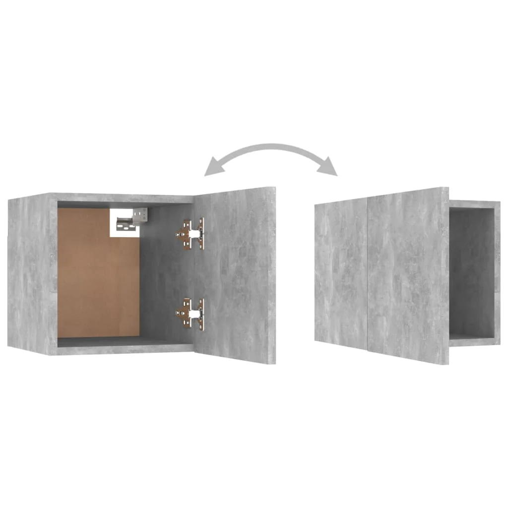 sengeskabe 2 stk. 30,5x30x30 cm konstrueret træ betongrå - Image 8