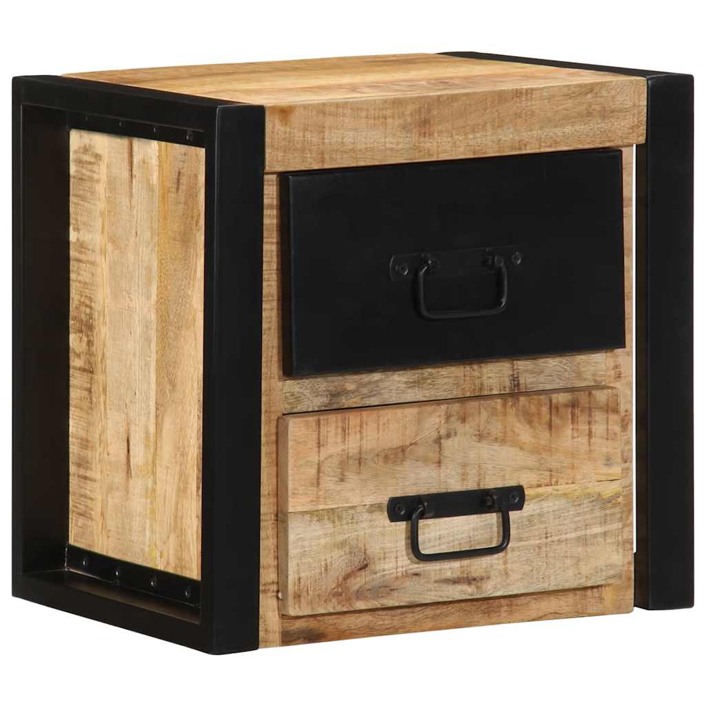 sengeskabe 2 stk 40x35x40 cm massivt ru mangotræ - Image 5