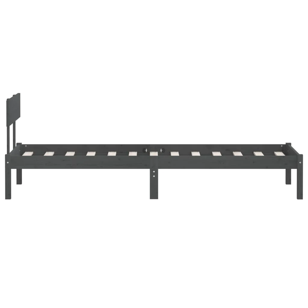sengestel 100x200 cm massivt fyrretræ grå - Image 5