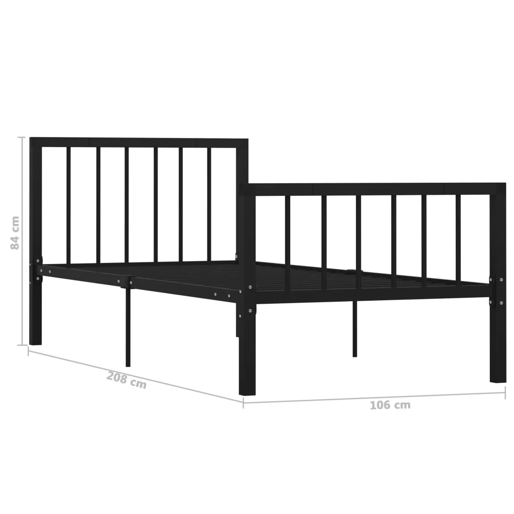 sengestel 100x200 cm metal sort - Image 6