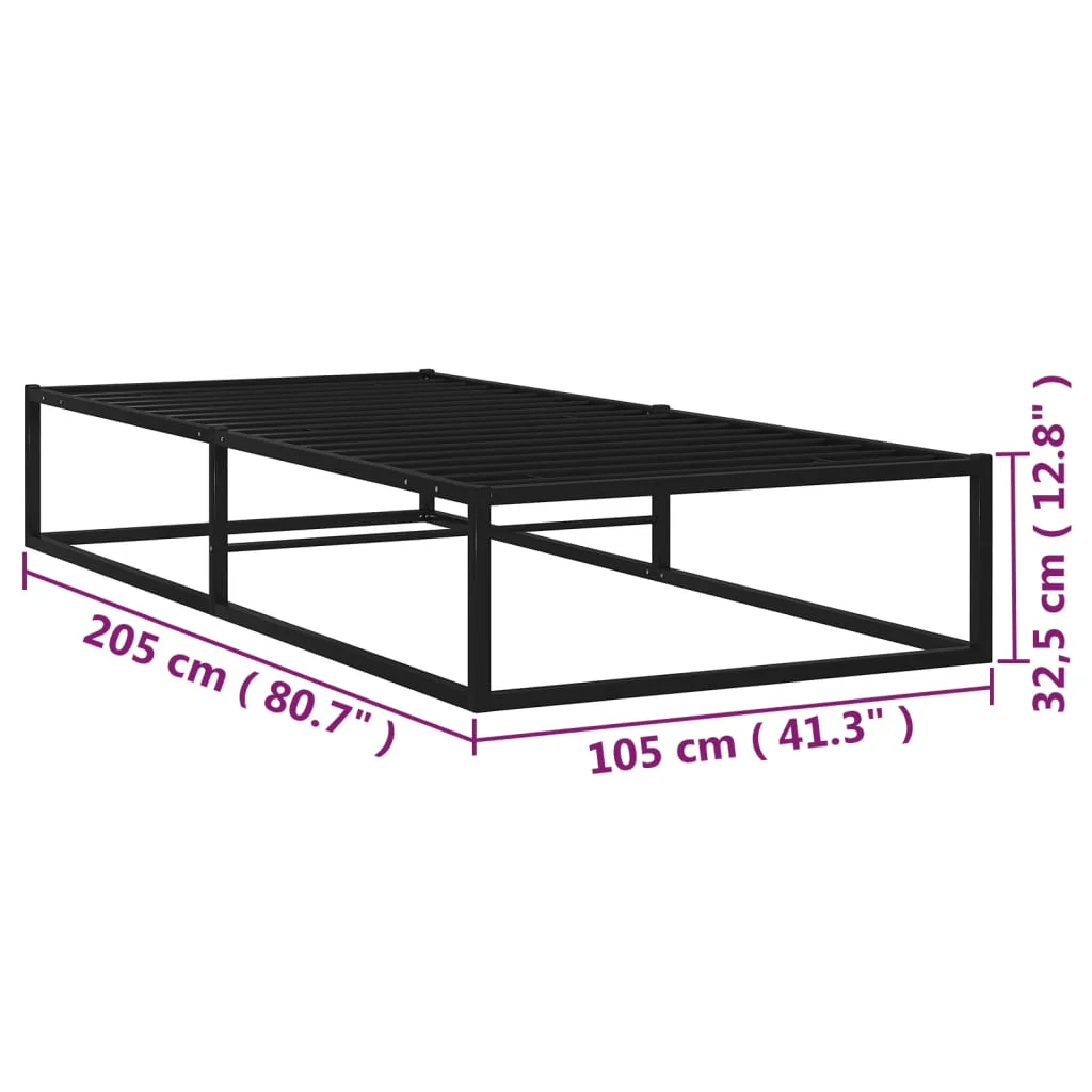 sengestel 100x200 cm metal sort - Image 7