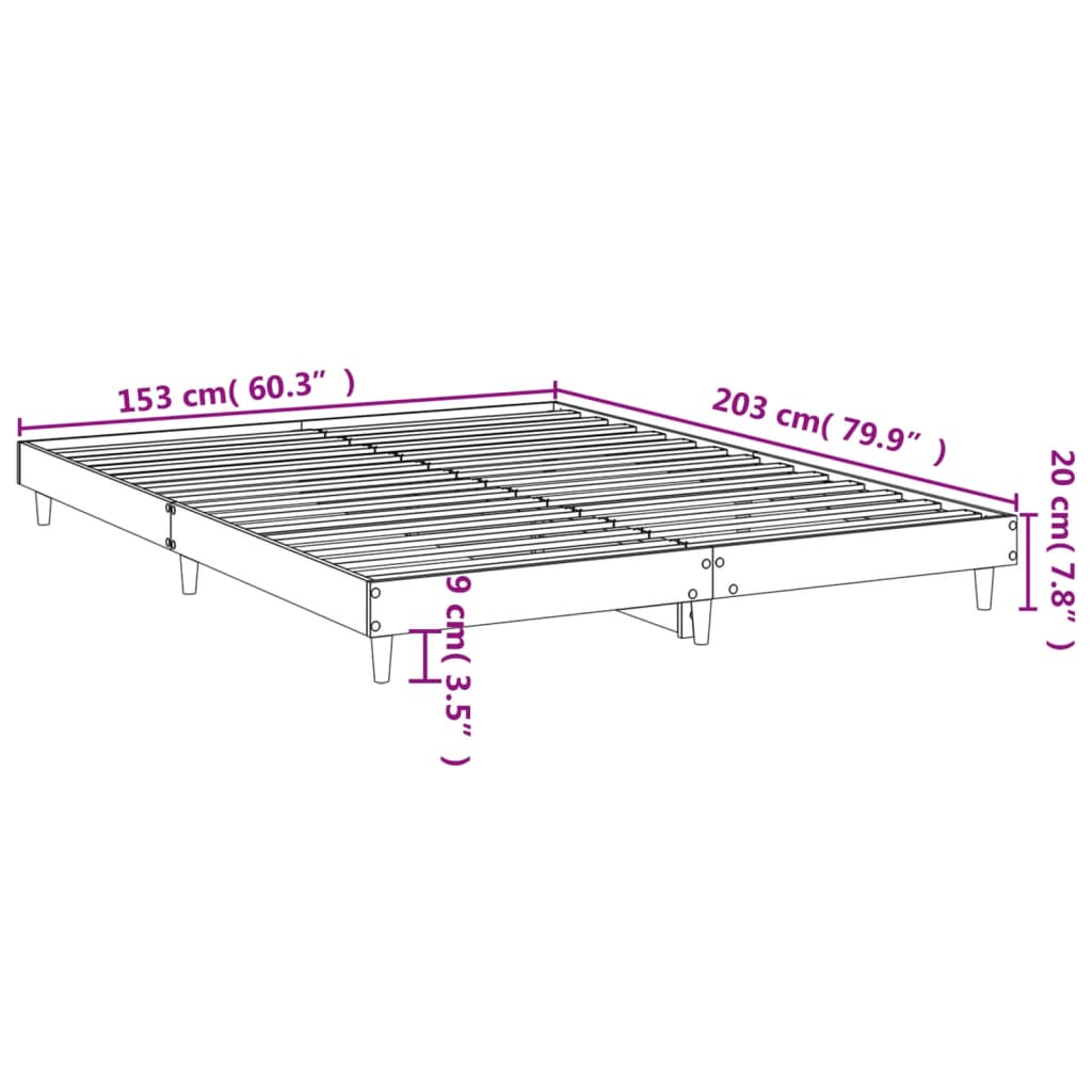 sengestel 150x200 cm konstrueret træ sort - Image 8