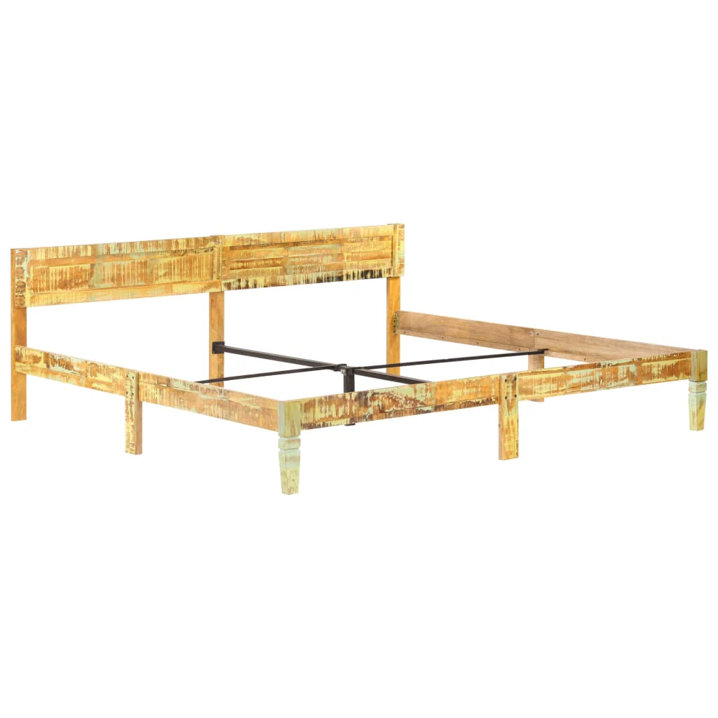 sengestel 200x200 cm massivt genbrugstræ - Image 8