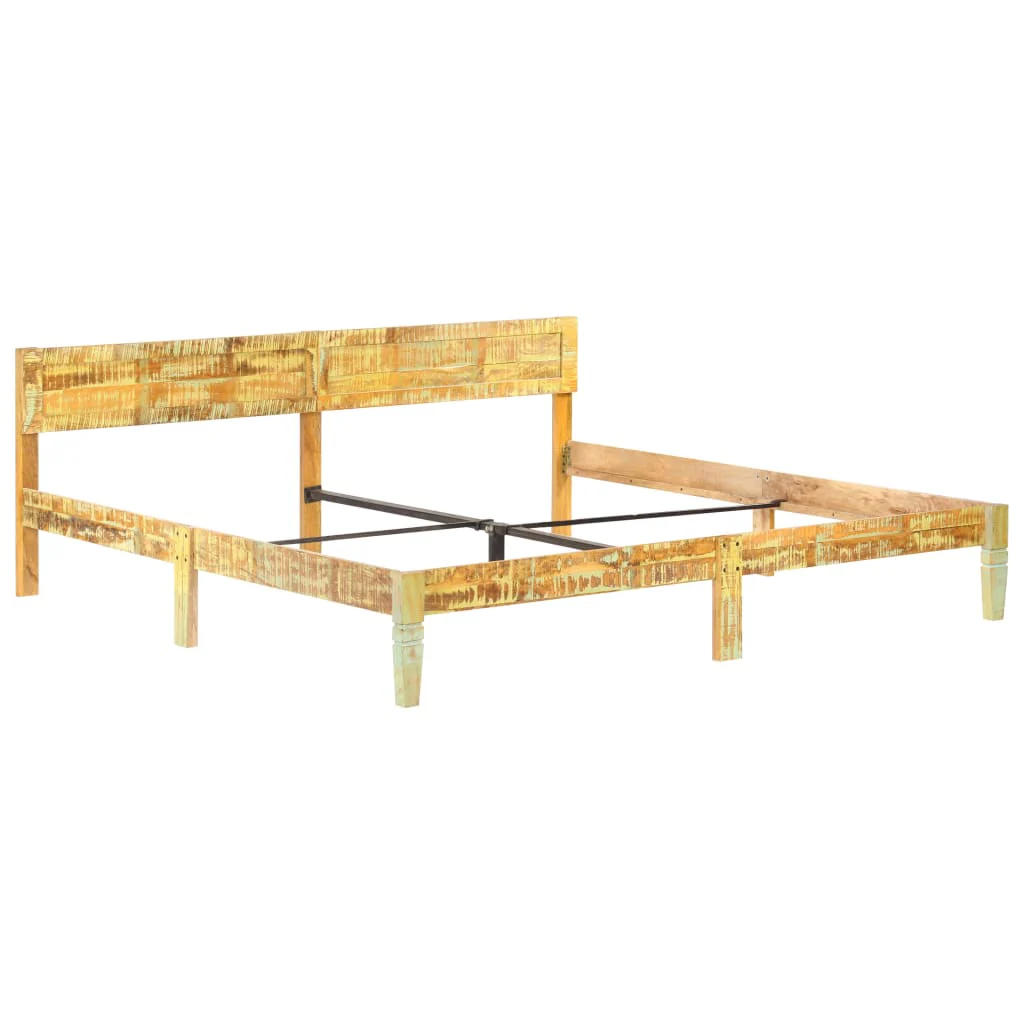 sengestel 200x200 cm massivt genbrugstræ - Image 9