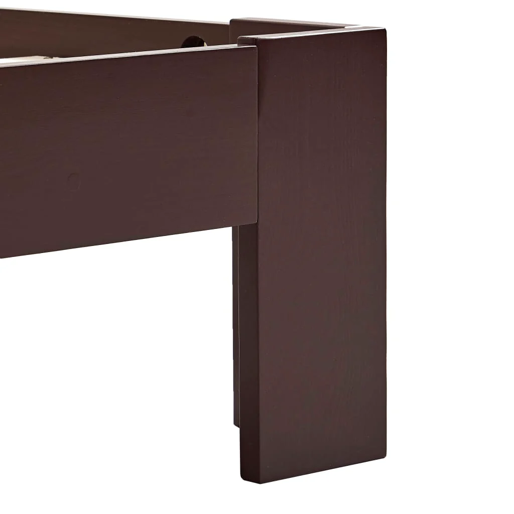 sengestel 90x200 cm massivt fyrretræ mørkebrun - Image 6