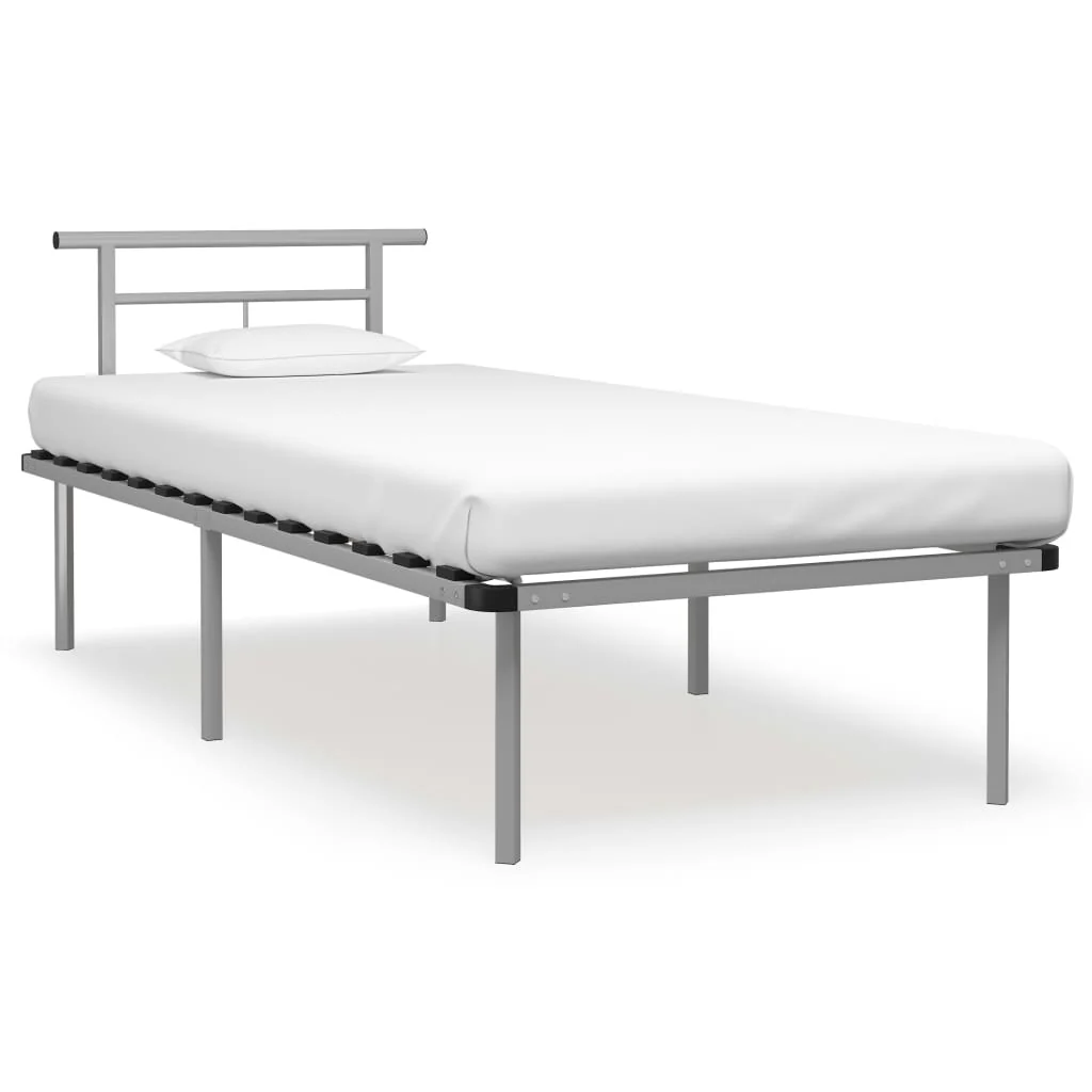 sengestel 90x200 cm metal grå