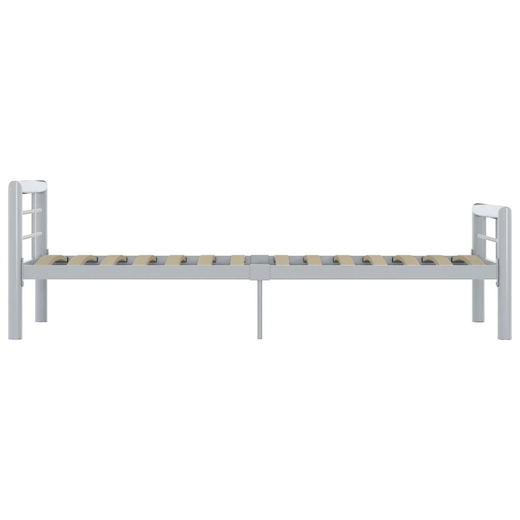 sengestel 90x200 cm metal grå og hvid - Image 4