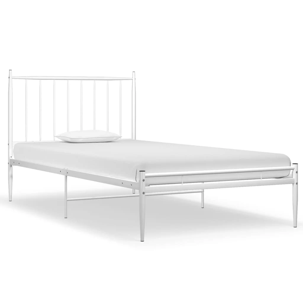 sengestel 90x200 cm metal hvid - Image 2