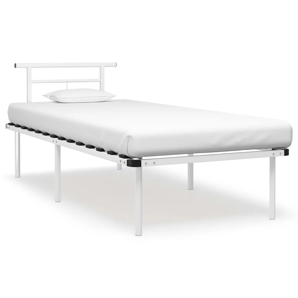 sengestel 90x200 cm metal hvid