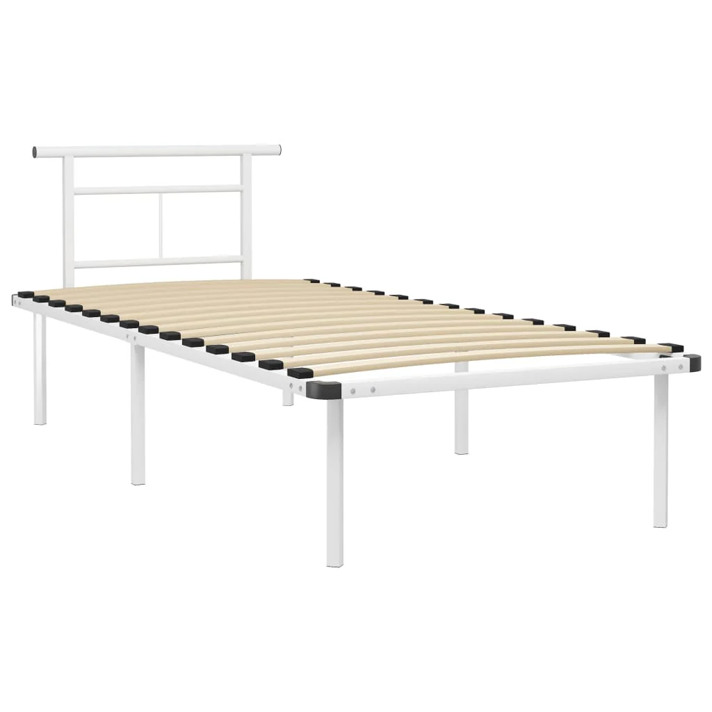 sengestel 90x200 cm metal hvid - Image 2