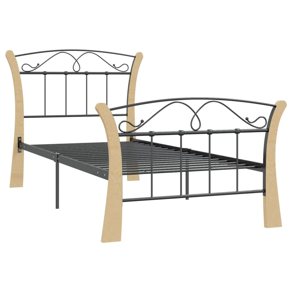 sengestel 90x200 cm metal sort - Image 3