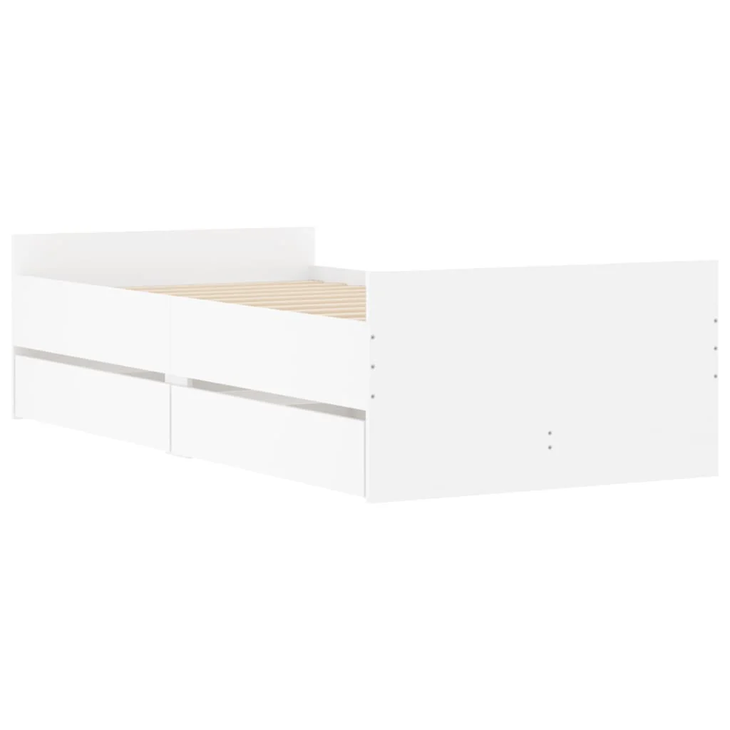 sengestel med skuffer 100x200 cm hvid - Image 4