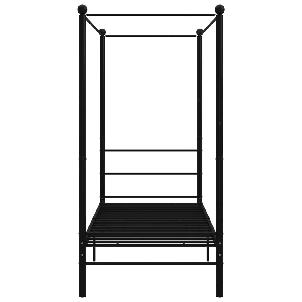 sengestel til himmelseng 90x200 cm metal sort - Image 4