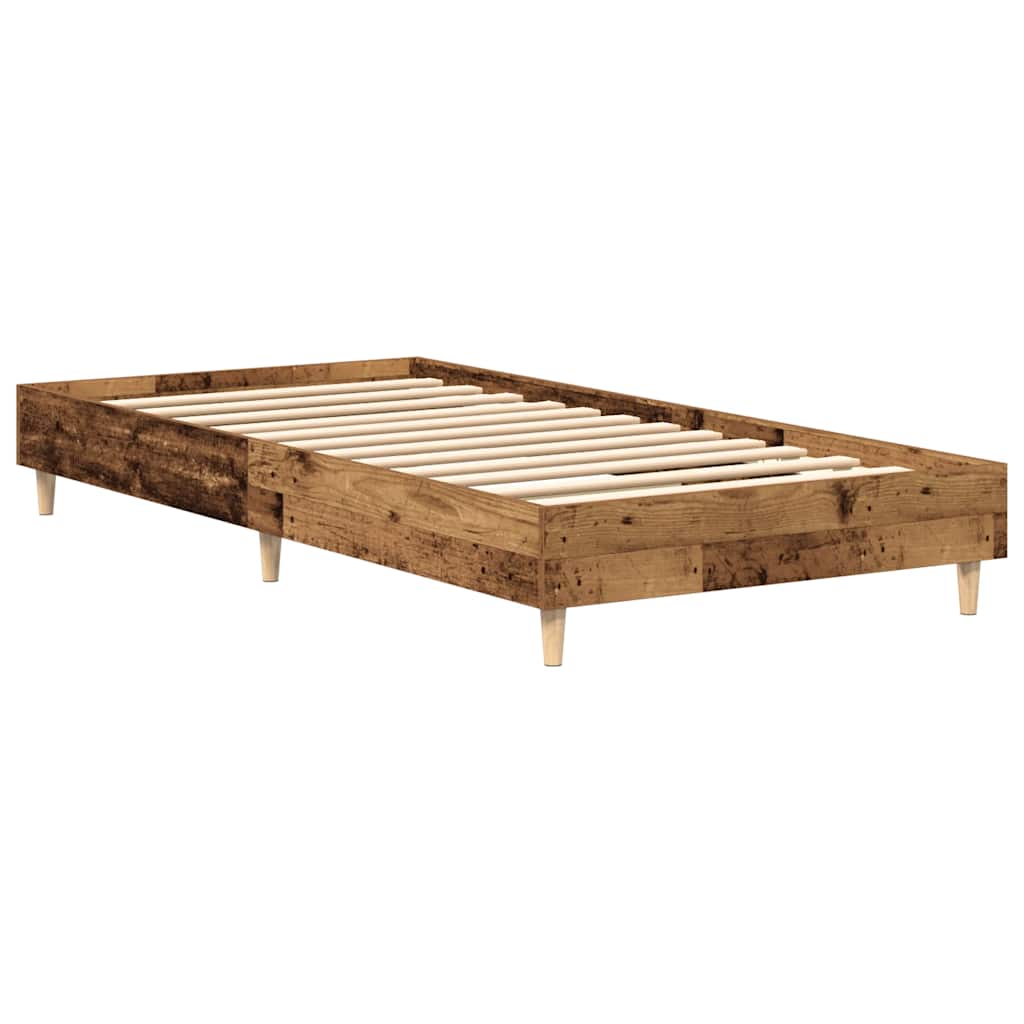 sengestel uden madras 75x190 cm konstrueret træ antikt træ - Image 4