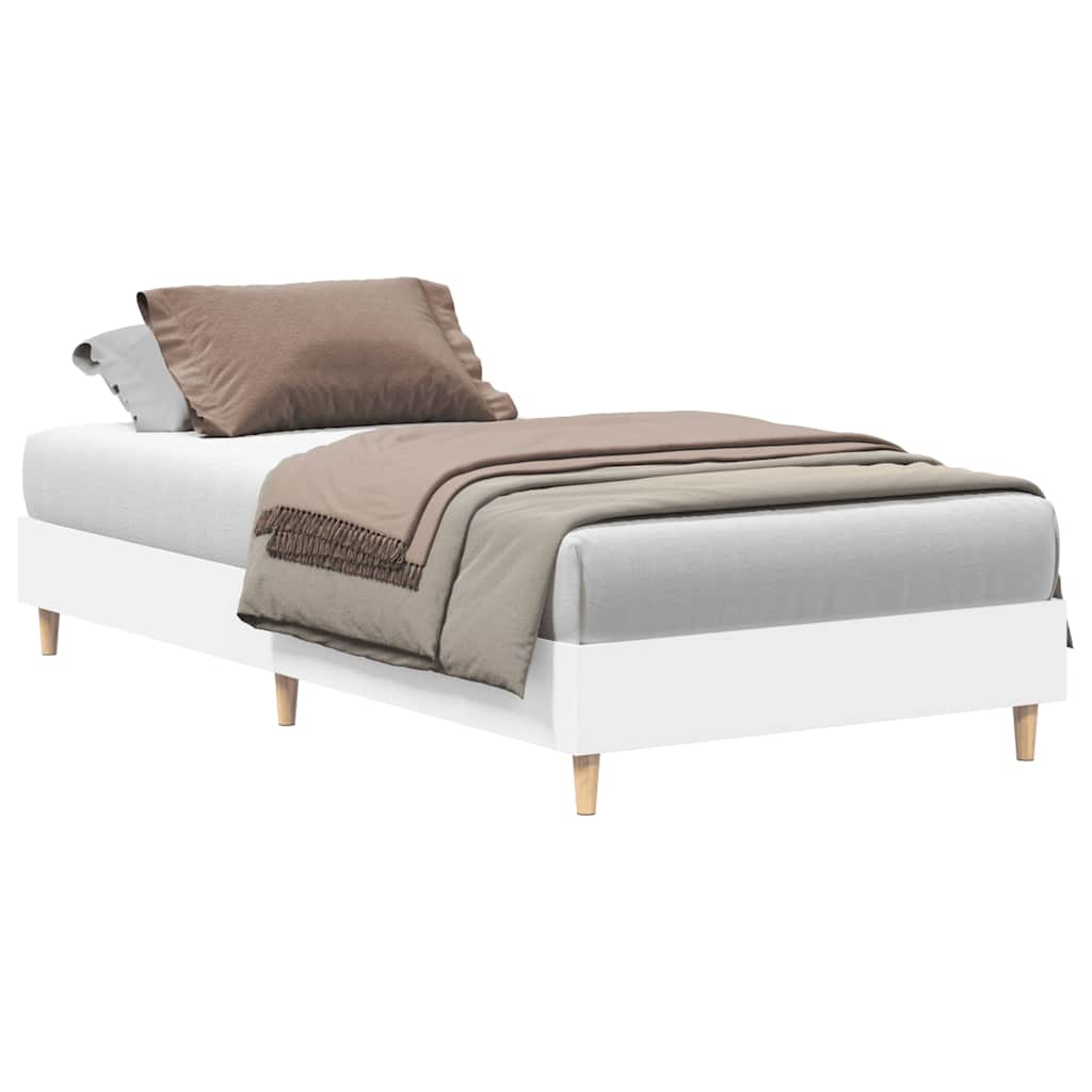 sengestel uden madras 75x190 cm konstrueret træ hvid - Image 2