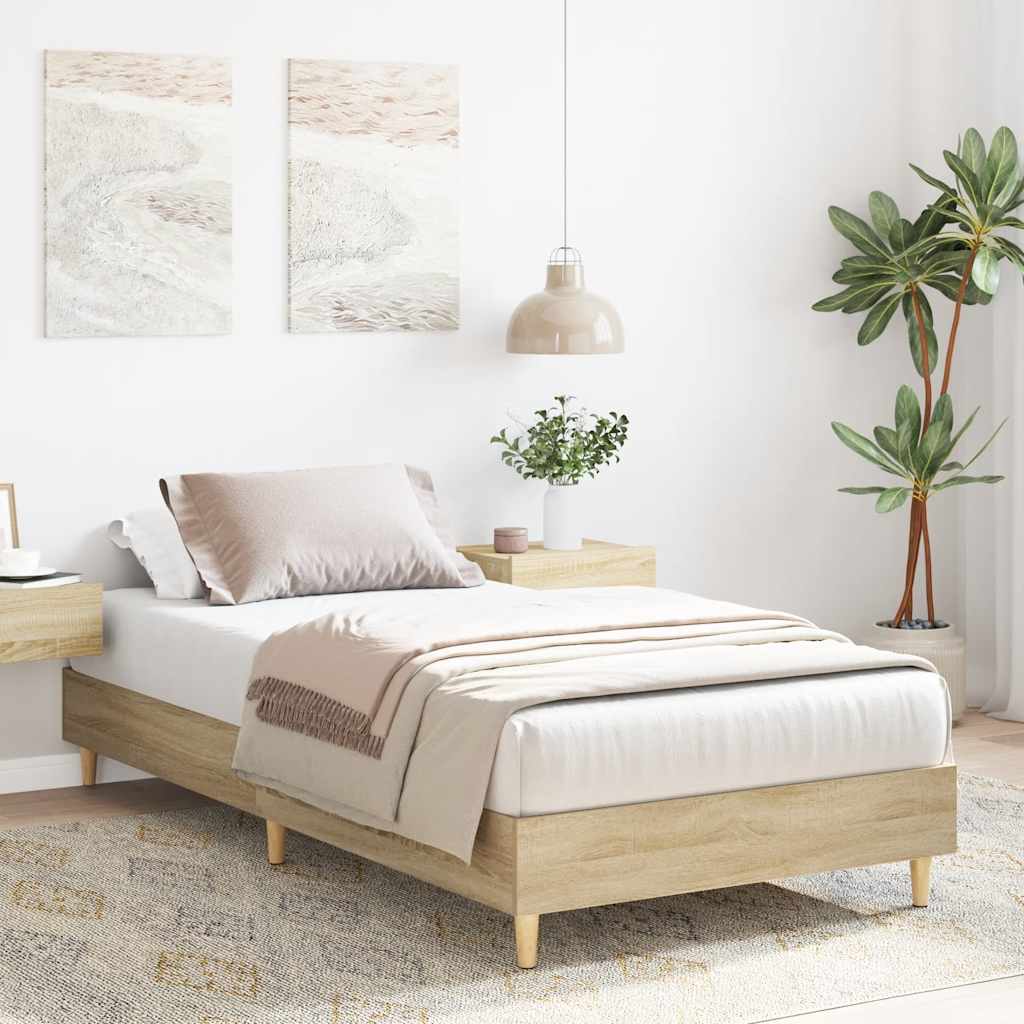 sengestel uden madras 75x190 cm konstrueret træ sonoma-eg - Image 3
