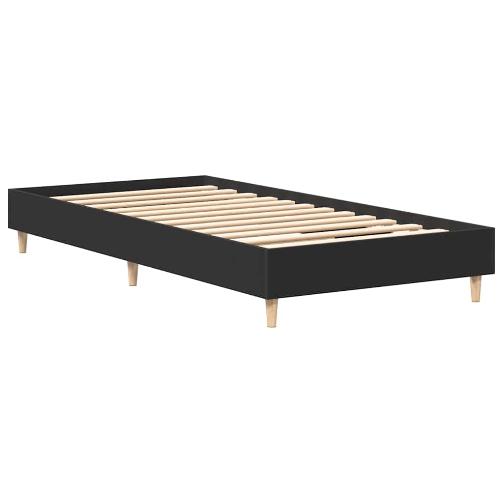 sengestel uden madras 75x190 cm konstrueret træ sort - Image 7