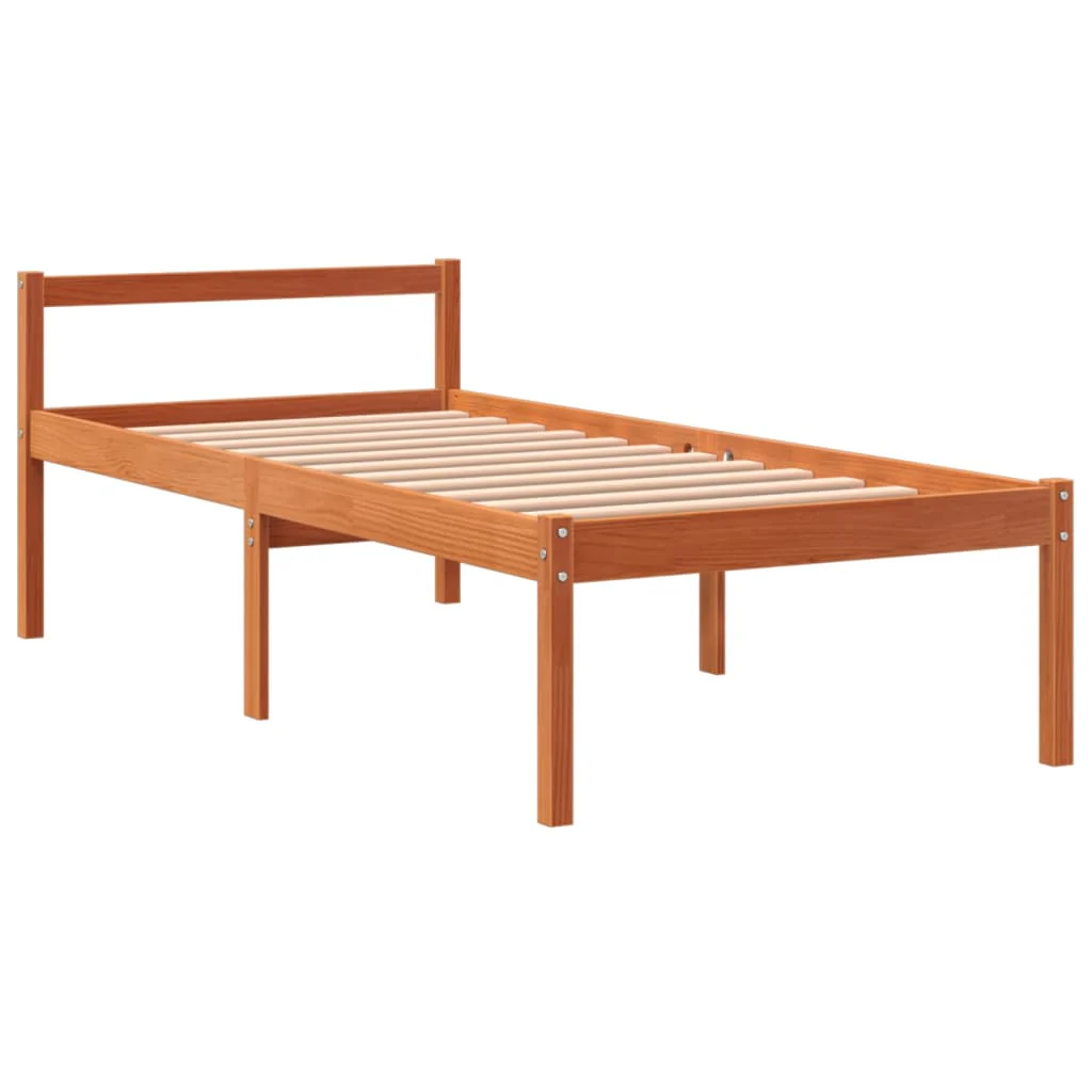seniorseng 75x190 cm massivt fyrretræ gyldenbrun - Image 3
