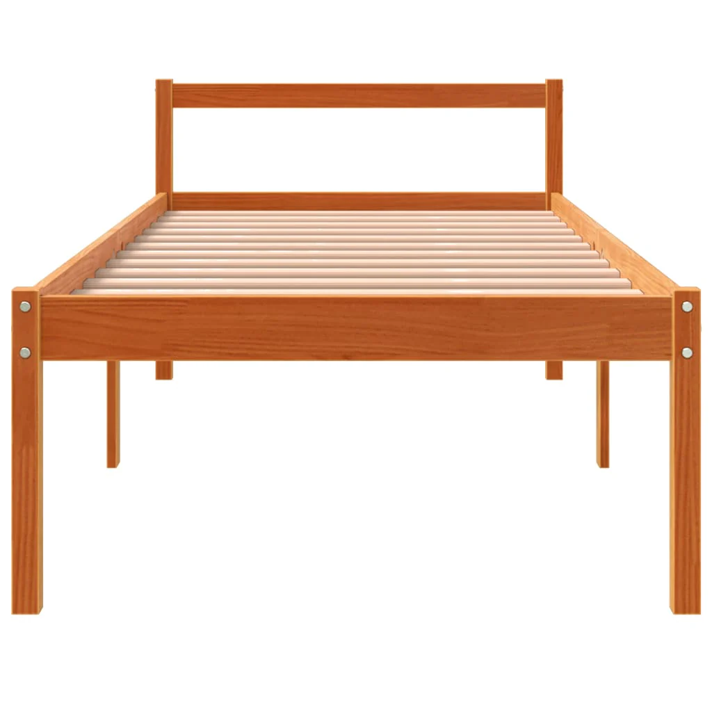 seniorseng 75x190 cm massivt fyrretræ gyldenbrun - Image 4