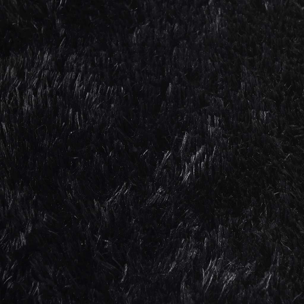 shaggy gulvtæppe NAVARRA 300x200 cm høje luv polyester sort - Image 8