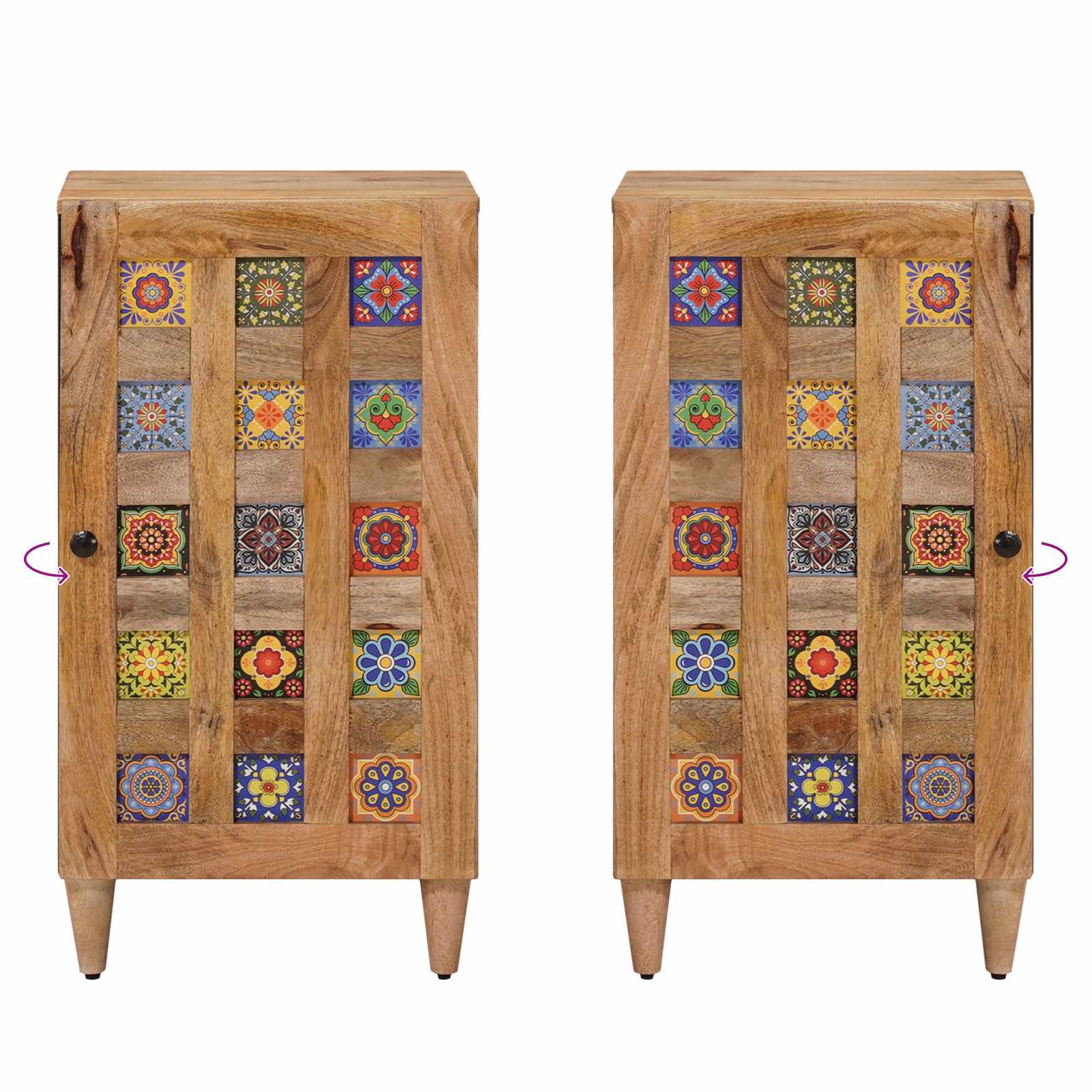 Sideboard Naturfarvet 40 x 33,5 x 75 cm Massivt mangotræ - Image 10