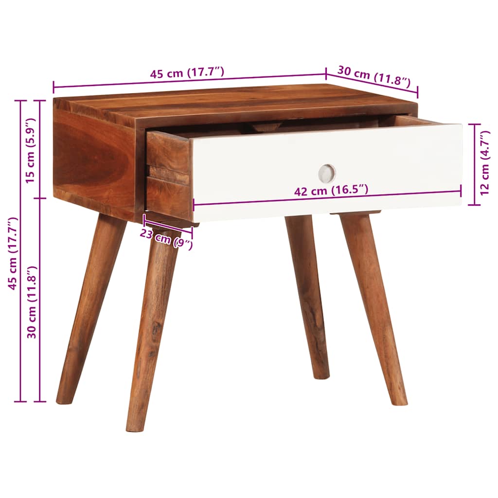 sidebord 45x30x45 cm massivt akacietræ - Image 10