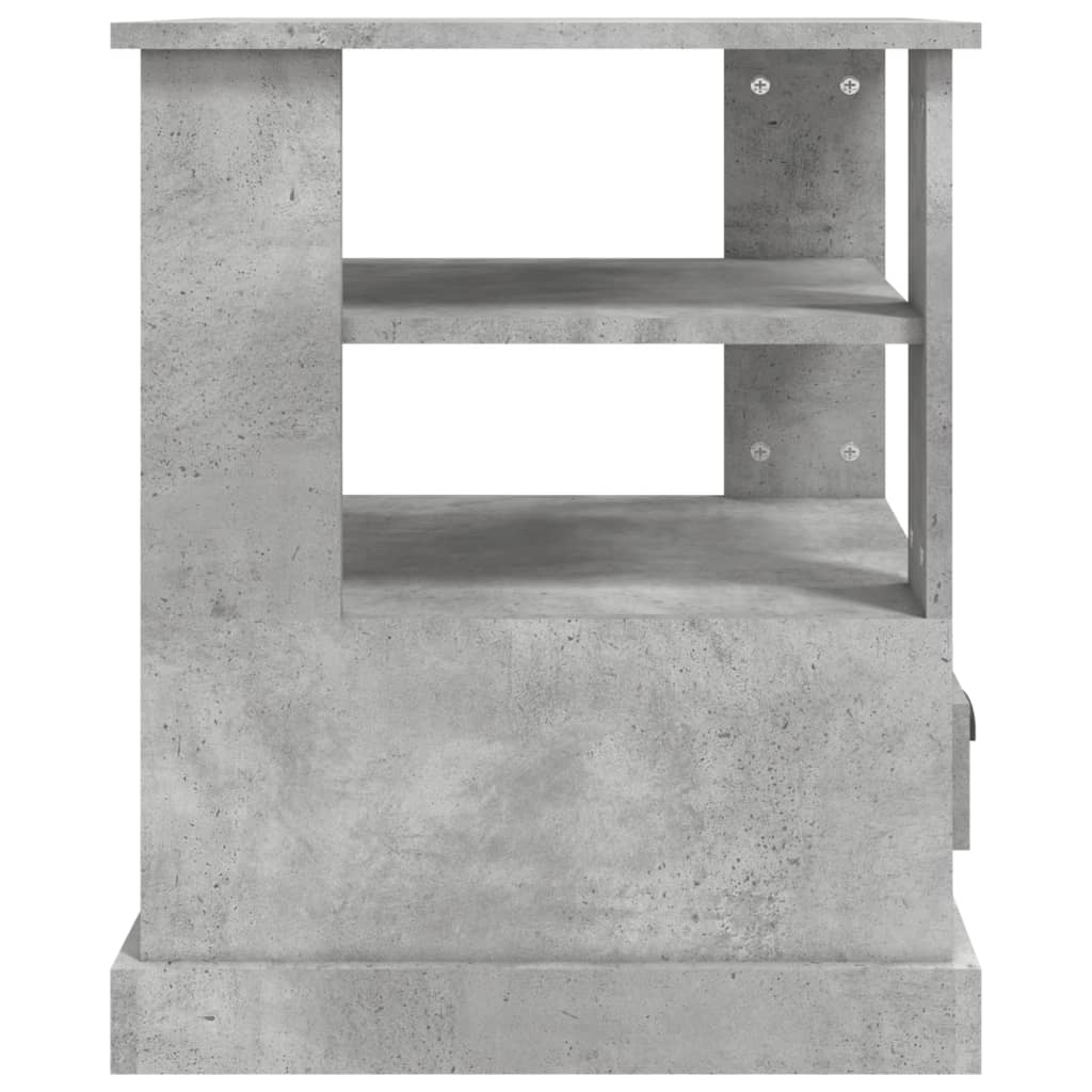 sidebord 50x50x60 cm konstrueret træ betongrå - Image 7