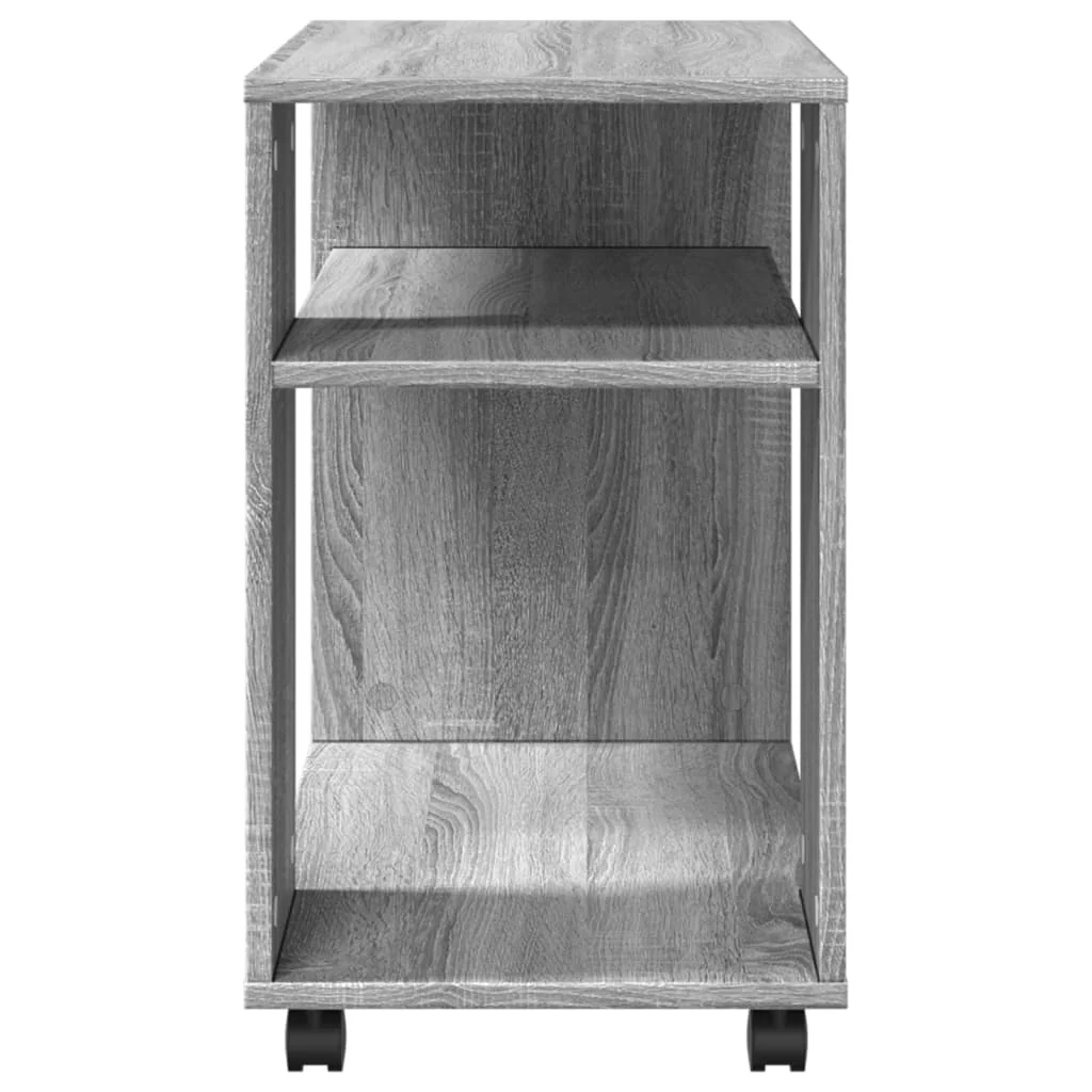 sidebord med hjul 70x35x60 cm konstrueret træ grå sonoma-eg - Image 6