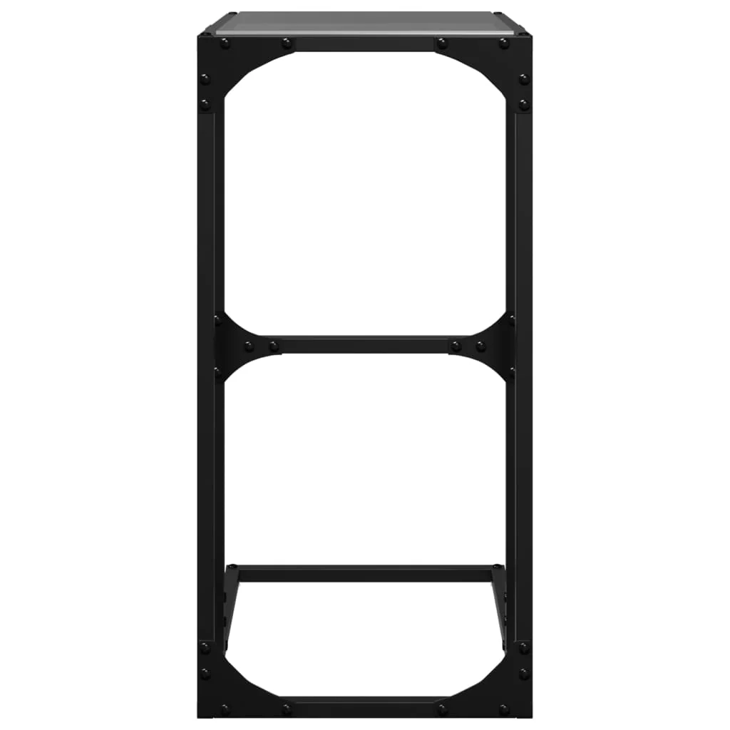 sidebord med sort glastop 40x30x61,5 cm stål - Image 4