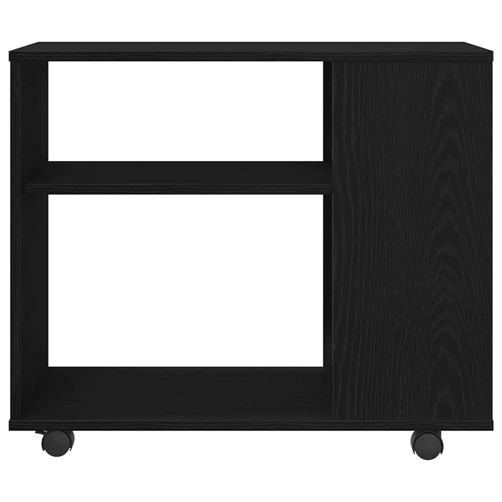 sidebord sort egetræ 70x35x60 cm konstrueret træ - Image 5