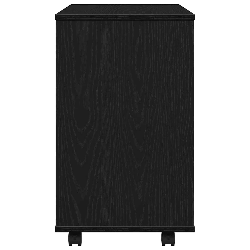 sidebord sort egetræ 70x35x60 cm konstrueret træ - Image 6