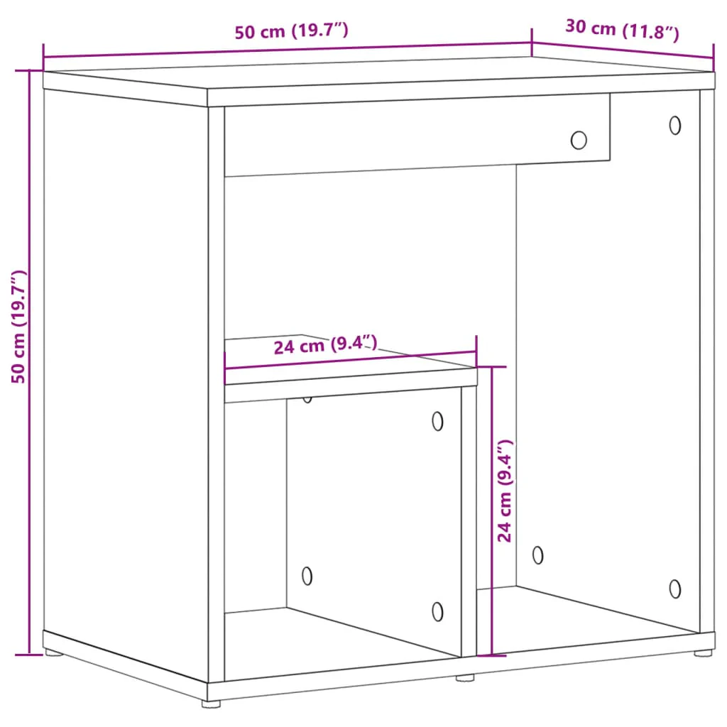 sideborde 2 stk. 50x30x50 cm konstrueret træ hvid - Image 10