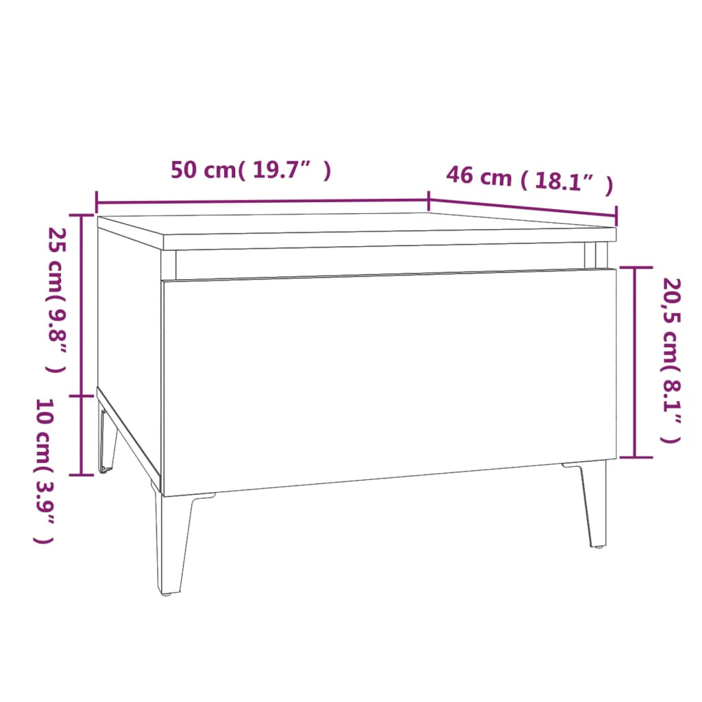 sideborde 2 stk. 50x46x35 cm konstrueret træ sort - Image 10