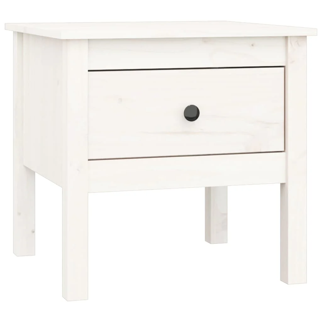 sideborde 2 stk. 50x50x49 cm massivt fyrretræ hvid - Image 3