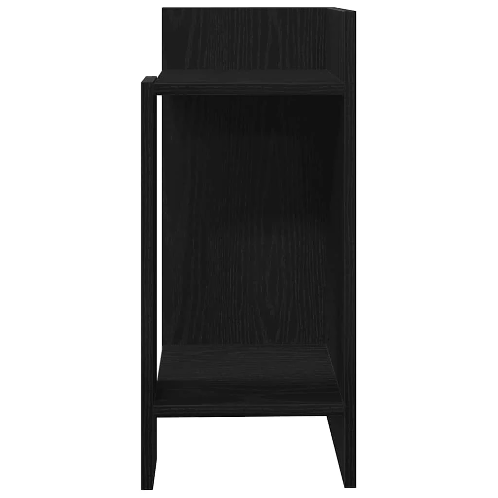 Sideborde 2 stk med reol sort 25,5x27x60 cm - Image 5