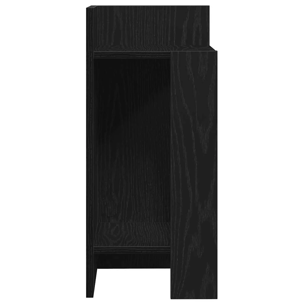 Sideborde 2 stk med reol sort 25,5x27x60 cm - Image 6