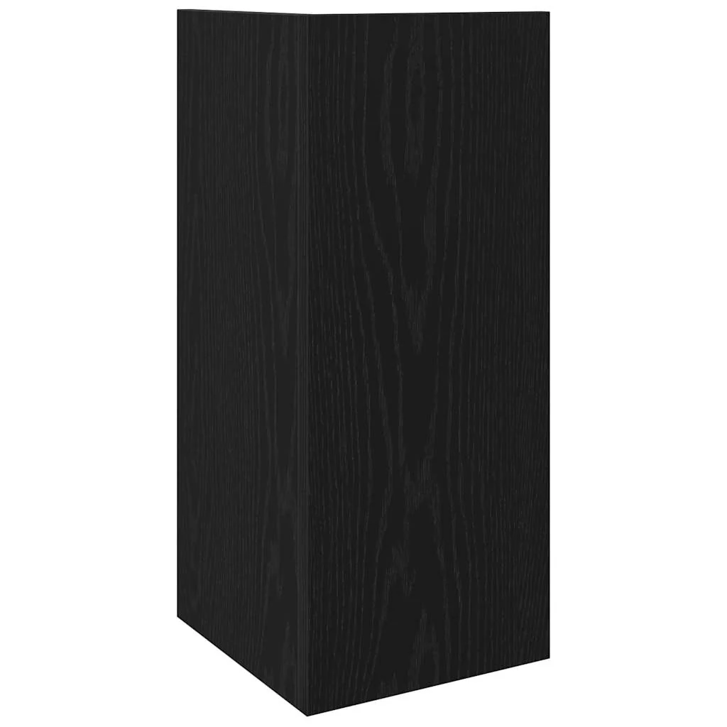 Sideborde 2 stk med reol sort 25,5x27x60 cm - Image 7