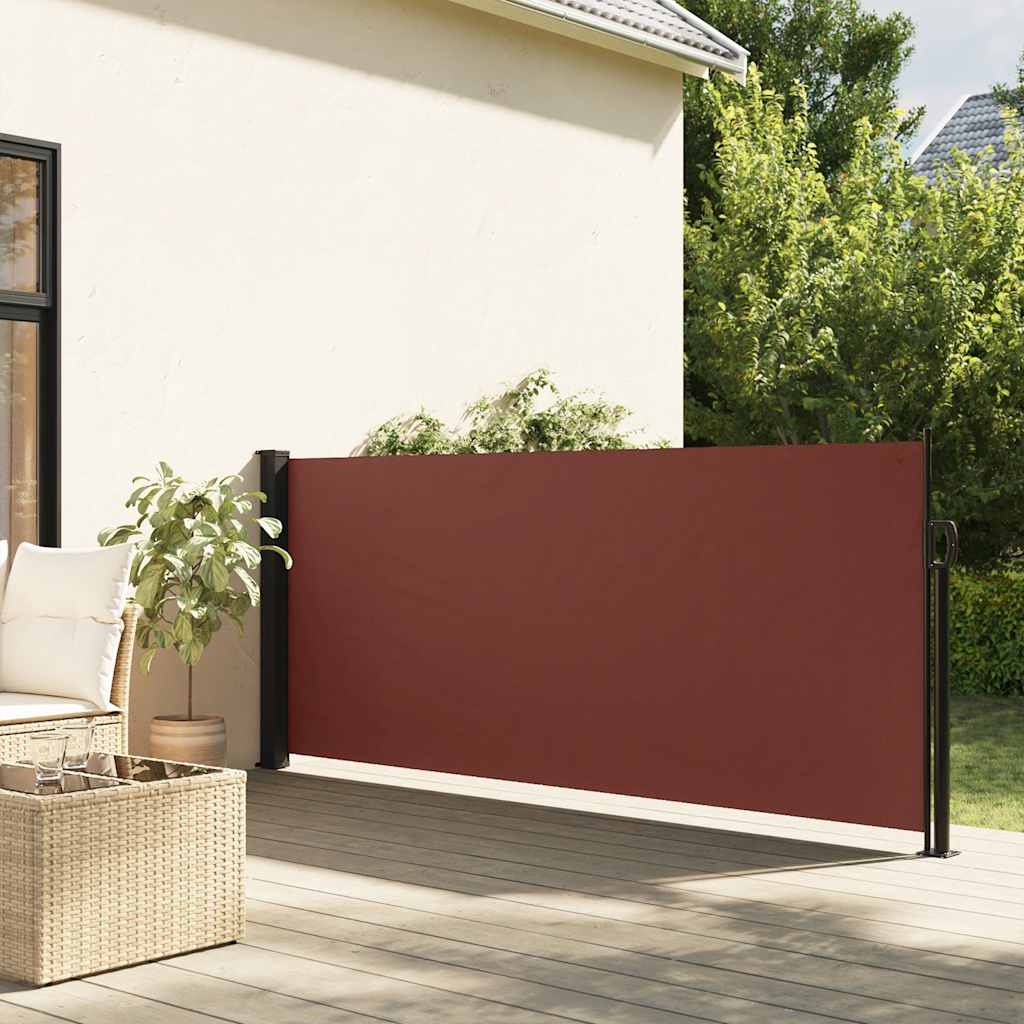 sidemarkise 120x500 cm sammenrullelig brun