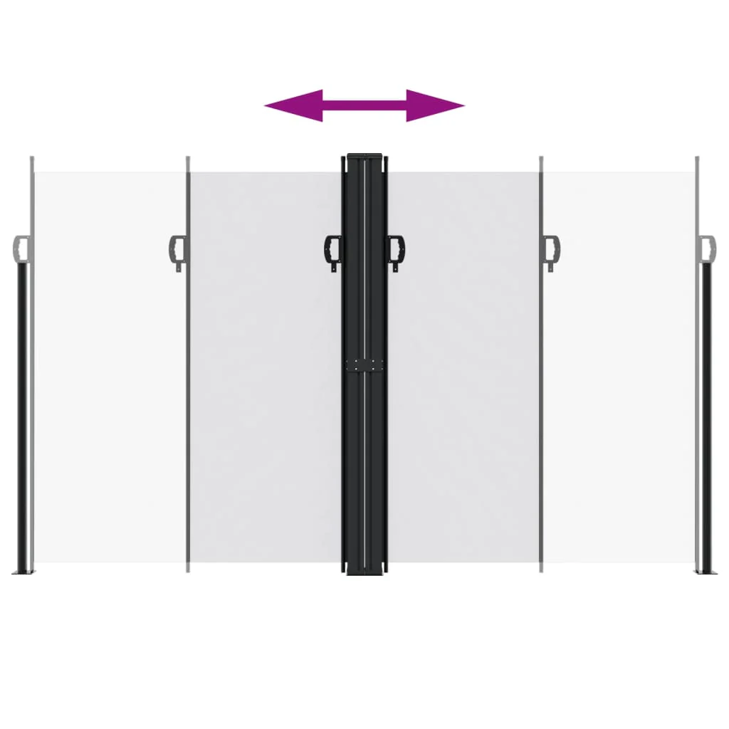sidemarkise 200x1000 cm sammenrullelig hvid - Image 5