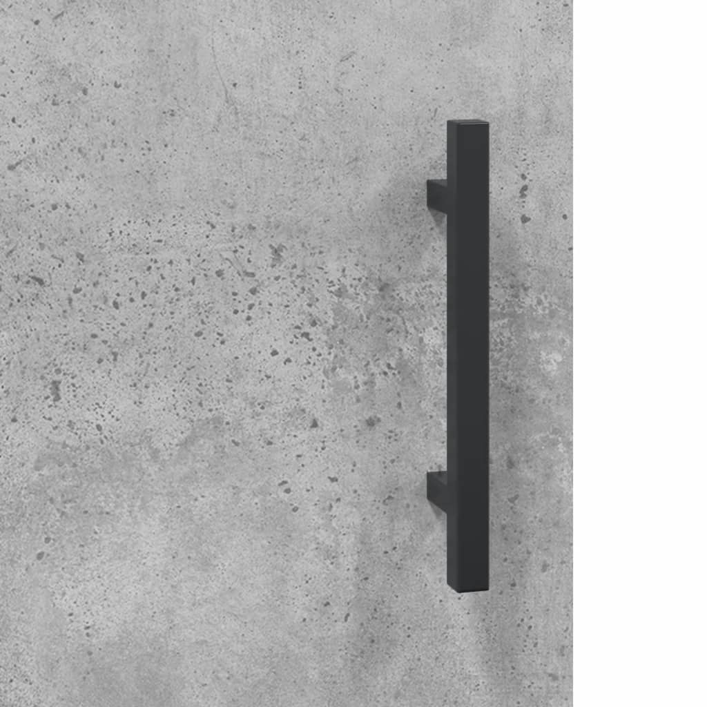 skab 34,5x34x180 cm konstrueret træ betongrå - Image 9
