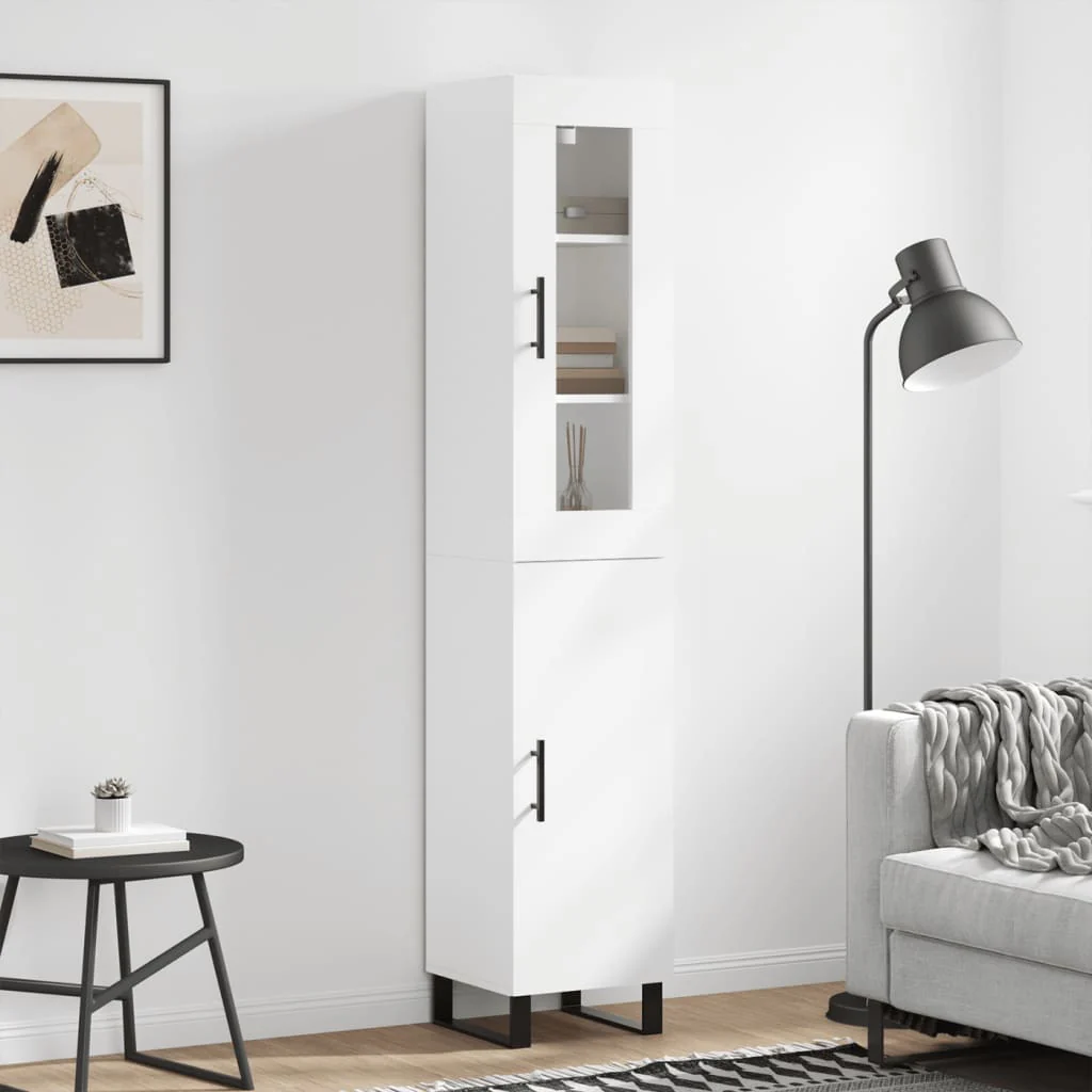 skab 34,5x34x180 cm konstrueret træ hvid
