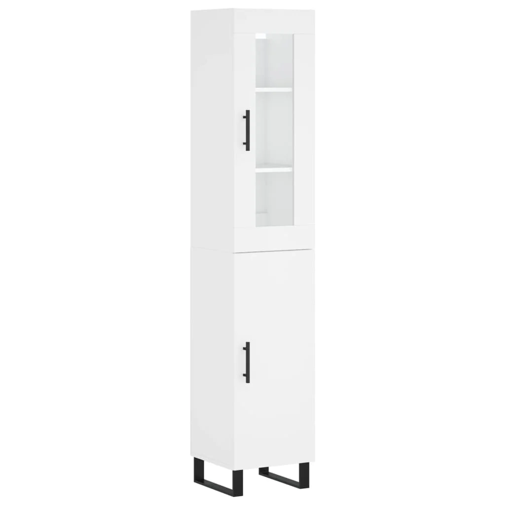 skab 34,5x34x180 cm konstrueret træ hvid - Image 2