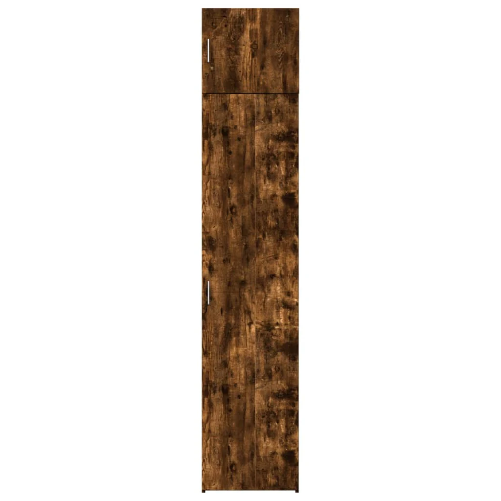 skab 45x42,5x225 cm smalt konstrueret træ røget egetræsfarve - Image 4
