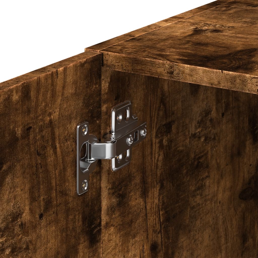 skab 45x42,5x225 cm smalt konstrueret træ røget egetræsfarve - Image 9
