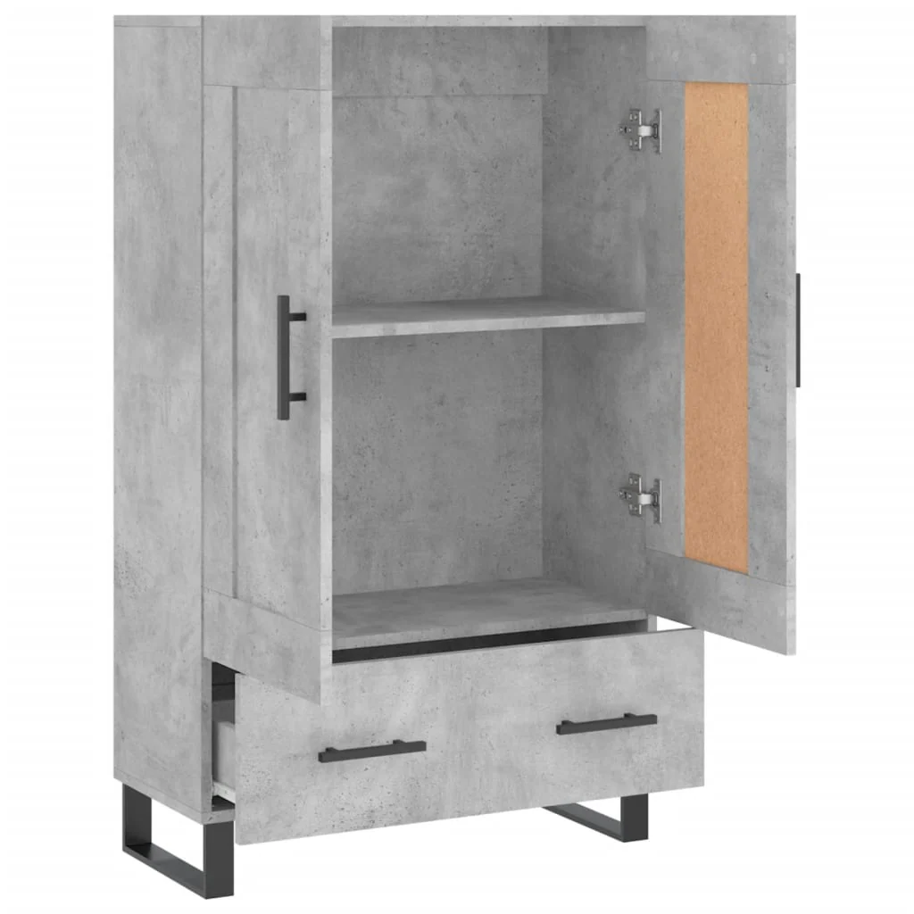 skab 69,5x31x115 cm konstrueret træ betongrå - Image 6